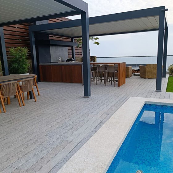 WPC decking boards for pools and piers Royalhouse.lt