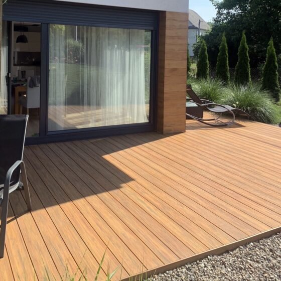 Royalhouse terrace decking boards WPC amber